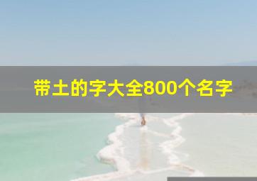 带土的字大全800个名字