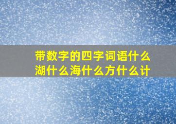 带数字的四字词语什么湖什么海什么方什么计