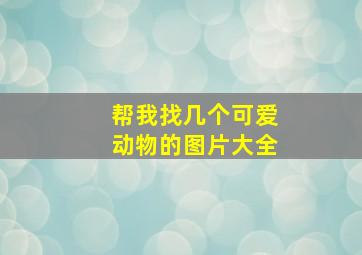 帮我找几个可爱动物的图片大全