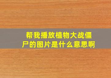 帮我播放植物大战僵尸的图片是什么意思啊