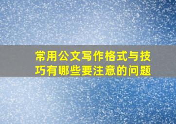 常用公文写作格式与技巧有哪些要注意的问题