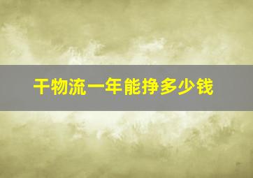 干物流一年能挣多少钱