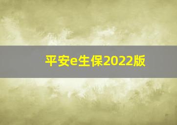 平安e生保2022版