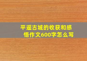 平遥古城的收获和感悟作文600字怎么写