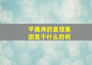 平鑫涛的皇冠集团是干什么的啊