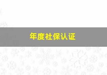 年度社保认证