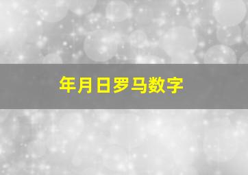 年月日罗马数字