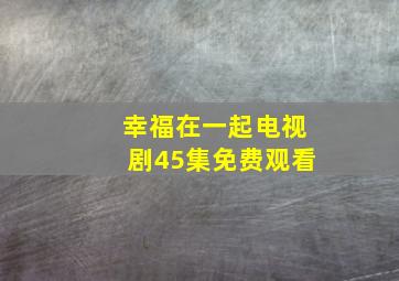 幸福在一起电视剧45集免费观看