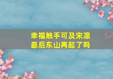 幸福触手可及宋凛最后东山再起了吗