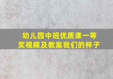 幼儿园中班优质课一等奖视频及教案我们的样子