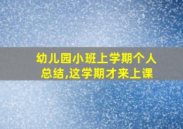 幼儿园小班上学期个人总结,这学期才来上课