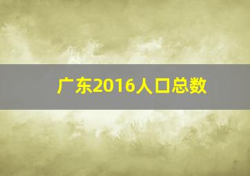 广东2016人口总数