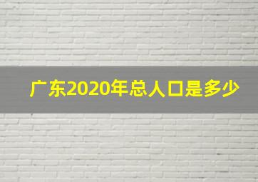 广东2020年总人口是多少