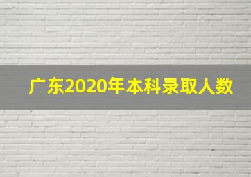 广东2020年本科录取人数