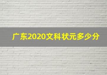 广东2020文科状元多少分