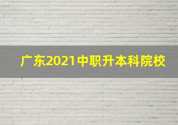 广东2021中职升本科院校