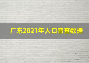 广东2021年人口普查数据