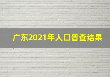 广东2021年人口普查结果