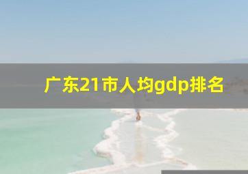 广东21市人均gdp排名