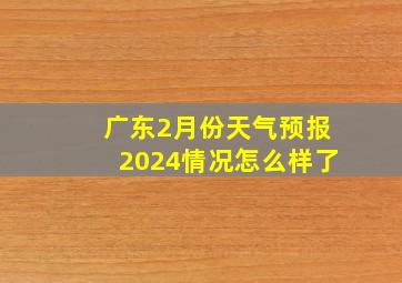 广东2月份天气预报2024情况怎么样了