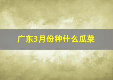 广东3月份种什么瓜菜