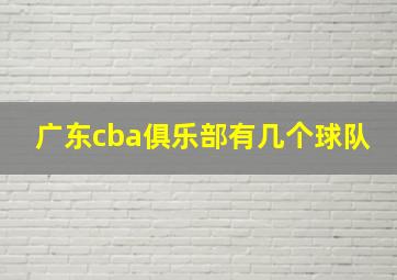 广东cba俱乐部有几个球队