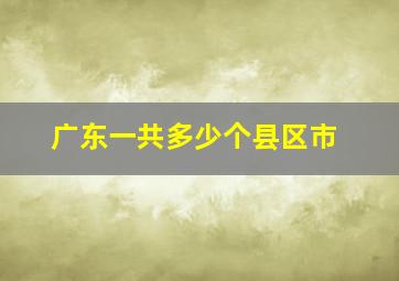 广东一共多少个县区市