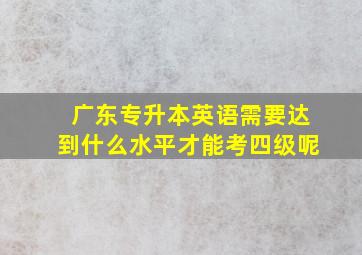 广东专升本英语需要达到什么水平才能考四级呢