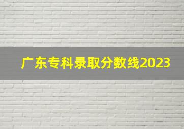 广东专科录取分数线2023