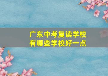 广东中考复读学校有哪些学校好一点