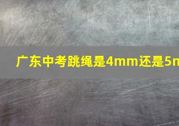 广东中考跳绳是4mm还是5mm