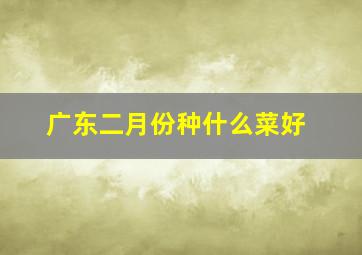 广东二月份种什么菜好