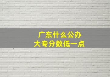 广东什么公办大专分数低一点