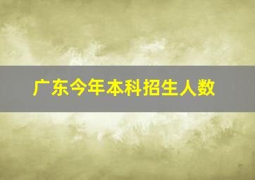 广东今年本科招生人数