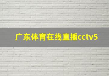 广东体育在线直播cctv5