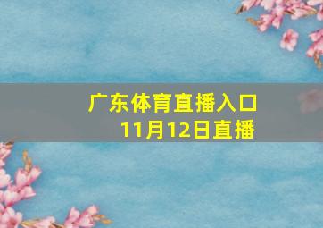 广东体育直播入口11月12日直播