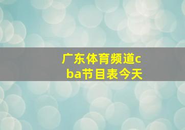 广东体育频道cba节目表今天