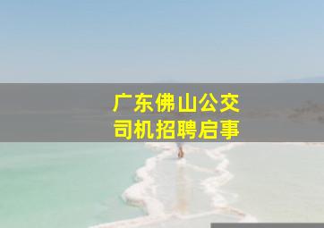 广东佛山公交司机招聘启事