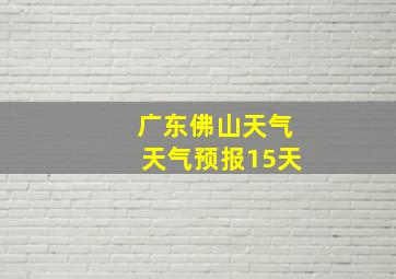 广东佛山天气天气预报15天