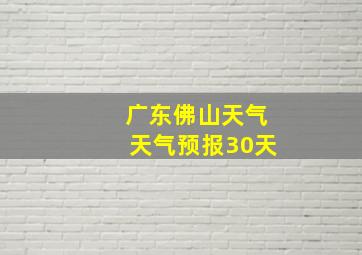 广东佛山天气天气预报30天