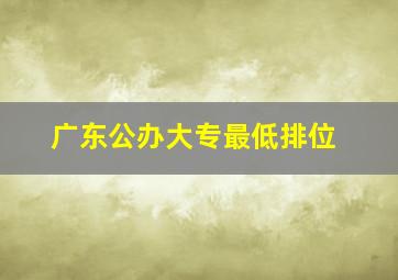 广东公办大专最低排位