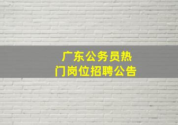 广东公务员热门岗位招聘公告