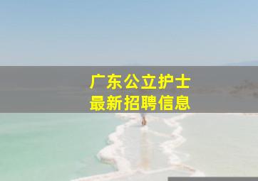 广东公立护士最新招聘信息