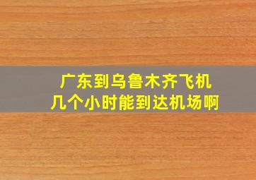 广东到乌鲁木齐飞机几个小时能到达机场啊