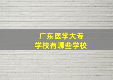 广东医学大专学校有哪些学校