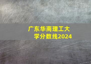 广东华南理工大学分数线2024