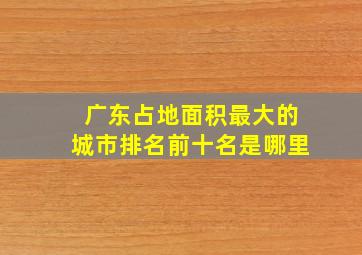 广东占地面积最大的城市排名前十名是哪里