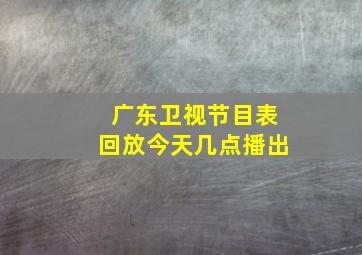 广东卫视节目表回放今天几点播出