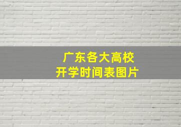 广东各大高校开学时间表图片