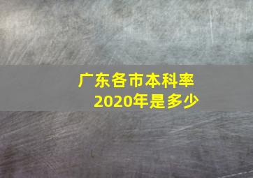 广东各市本科率2020年是多少